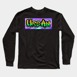 spray can graffiti urban font by lowEndGraphics Long Sleeve T-Shirt